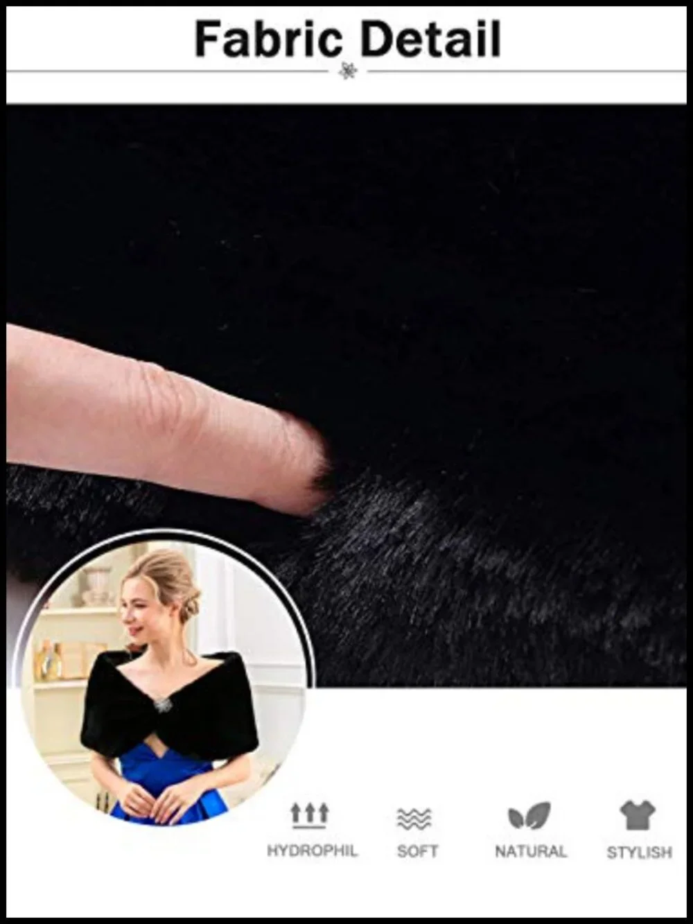 Faux Fur Wrap Shawl with Clasp for Wedding Bridal Party